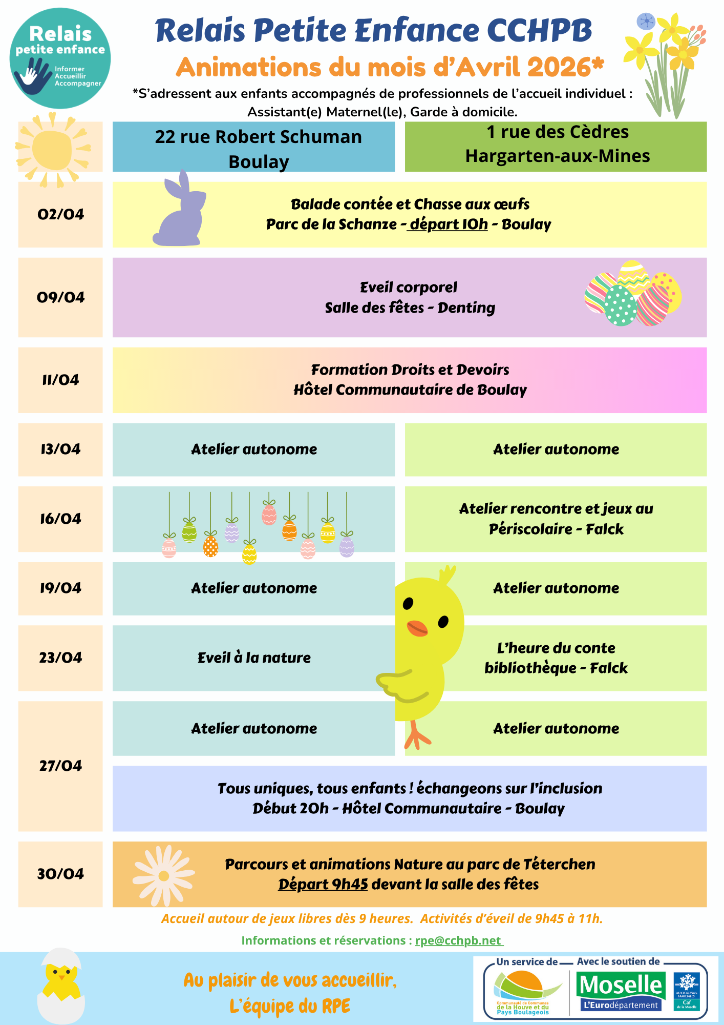 Programme avril 2026